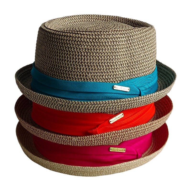 Bucket Hat Straw - Men's Pork Pie Hat Tri-fold webbing