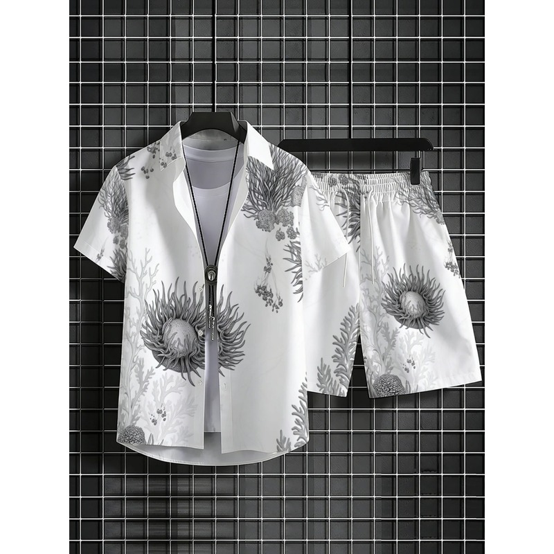 Men's Floral Hawaiian Shirt &  - Resort Shirt Floral ulasan dan harga