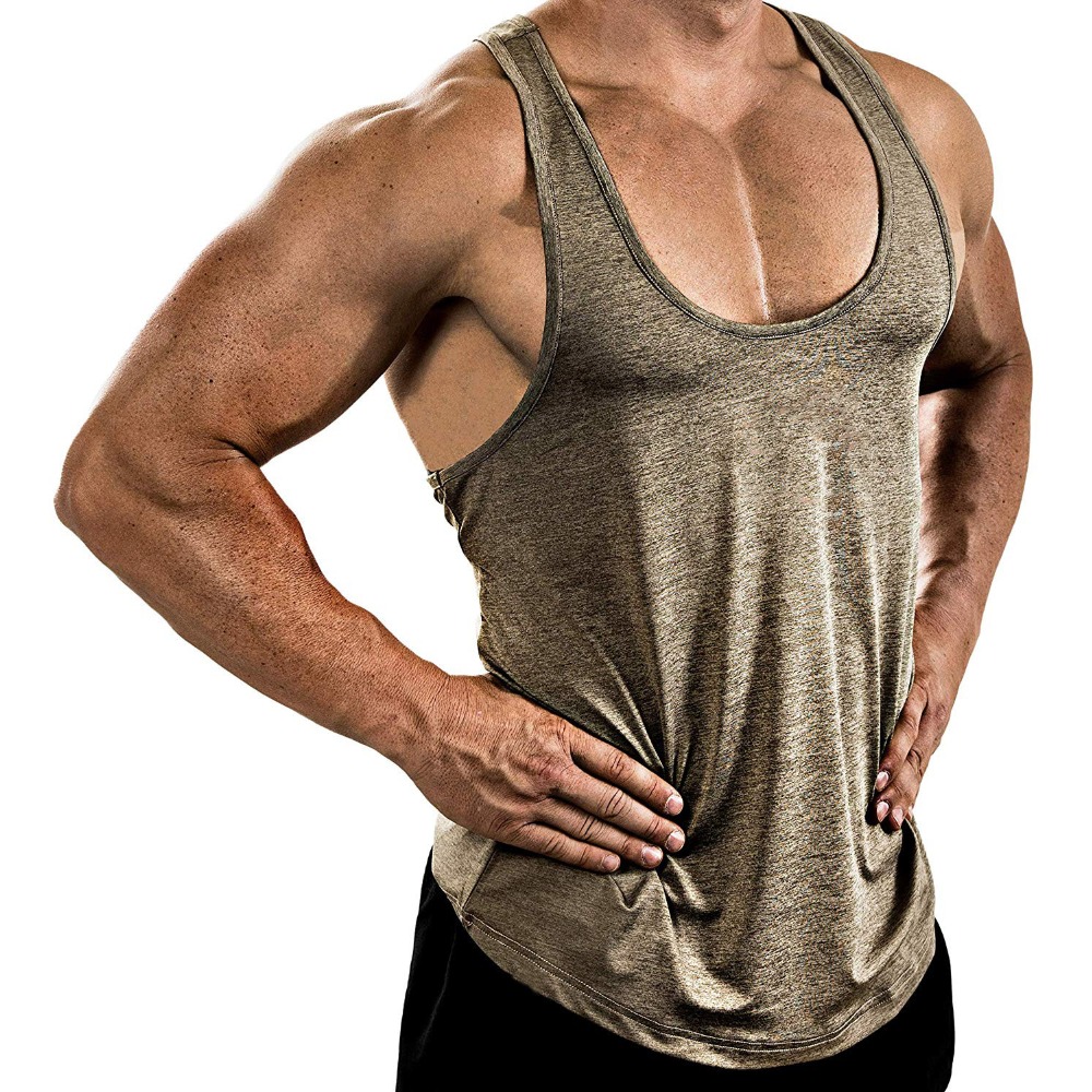 Men's Fitness Solid Color V-Ne - Tank Top Muscle ulasan dan harga