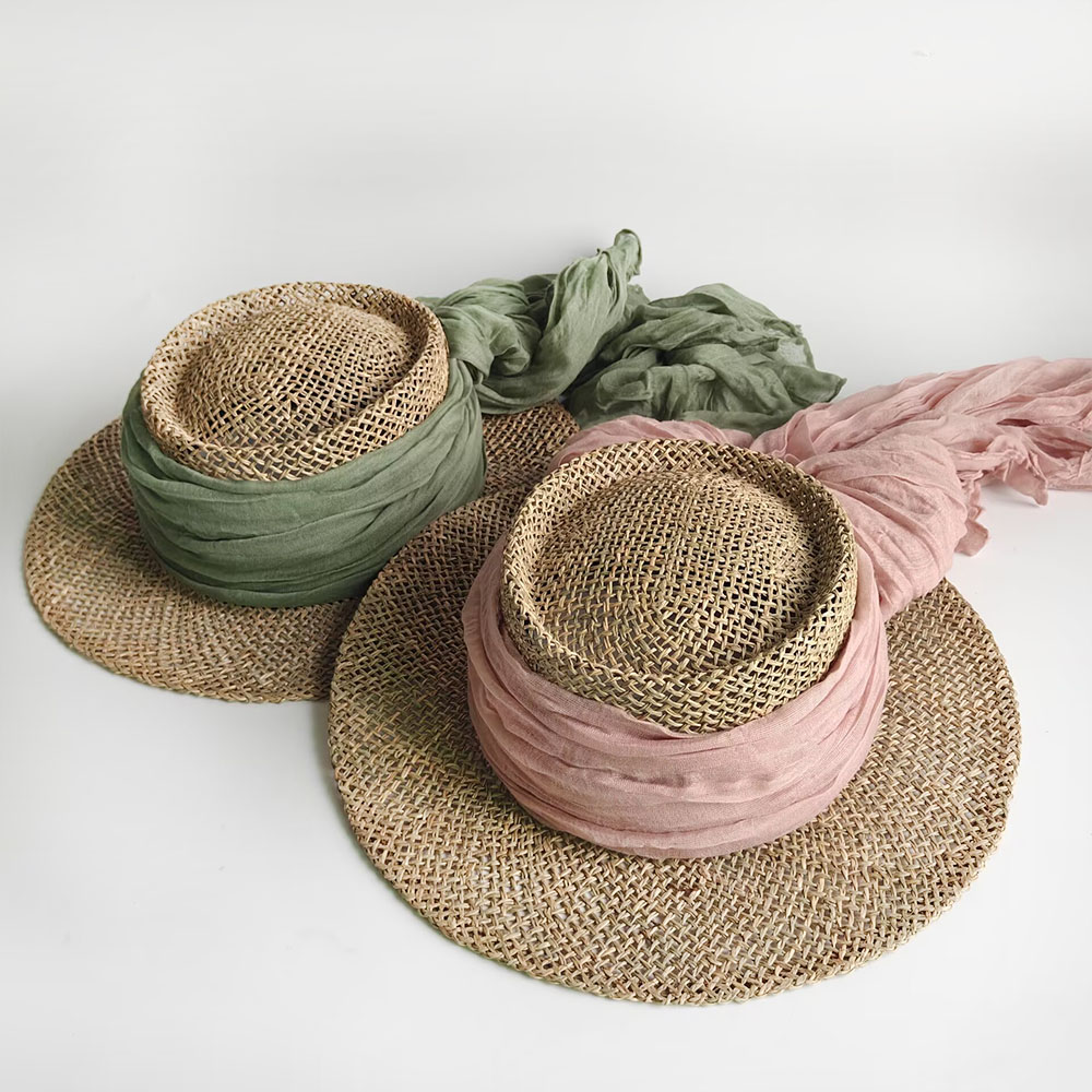 Women Summer Wide Brim Straw S - Bucket Hat Straw ulasan dan harga