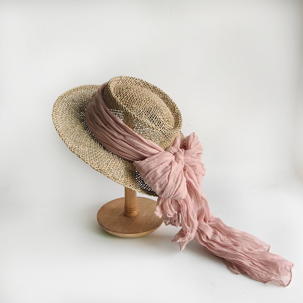 Women Summer Wide Brim Straw S - Bucket Hat Straw ulasan dan harga