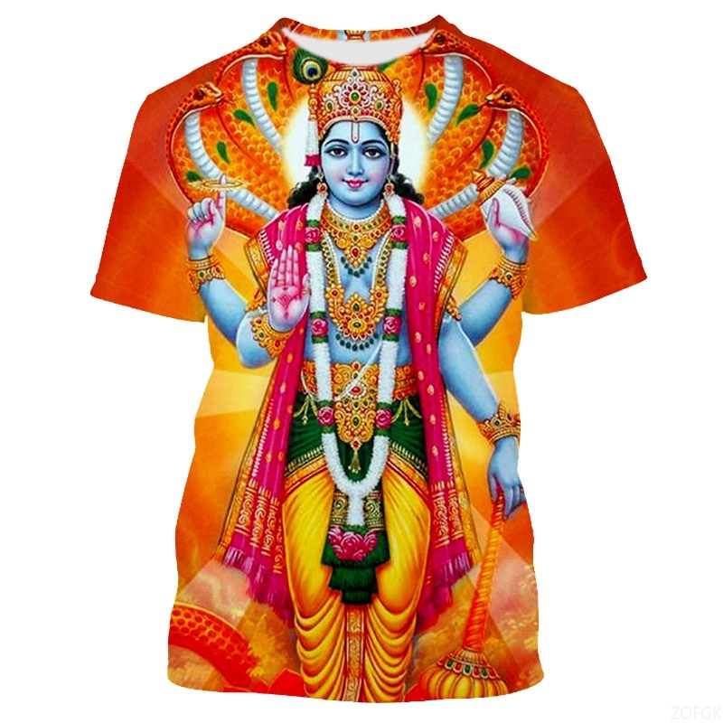 Summer Fashion Indian Deities  - Tee Graphic Print ulasan dan harga