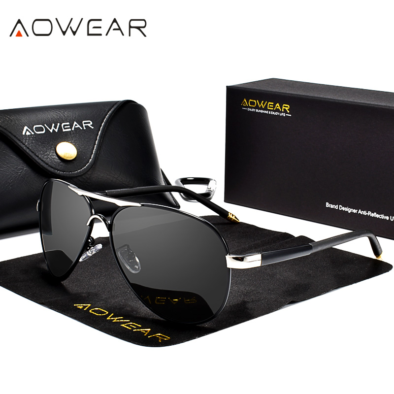 AOWEAR Men's Aviation Sunglass - Sunglasses Aviator Polarized ulasan dan harga