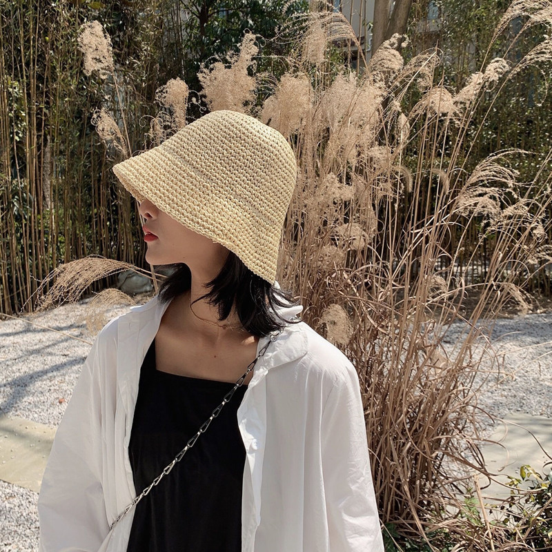 Foldable Handmade Woven Bucket - Bucket Hat Straw ulasan dan harga