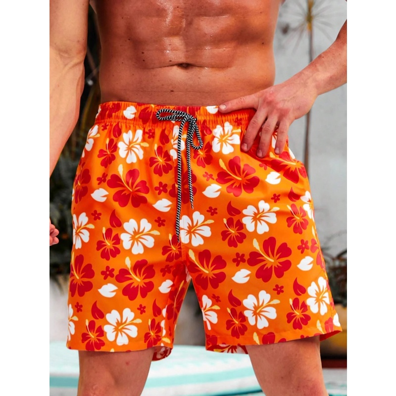 Colorful Flower Graphic Swim T - Trunks Board Surf ulasan dan harga