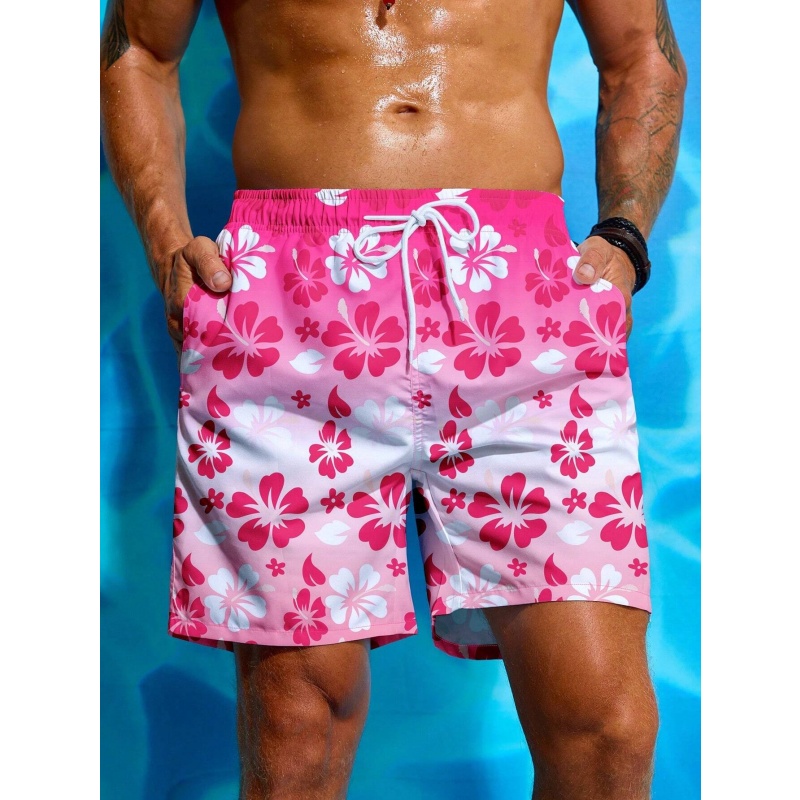 Colorful Flower Graphic Swim T - Trunks Board Surf ulasan dan harga
