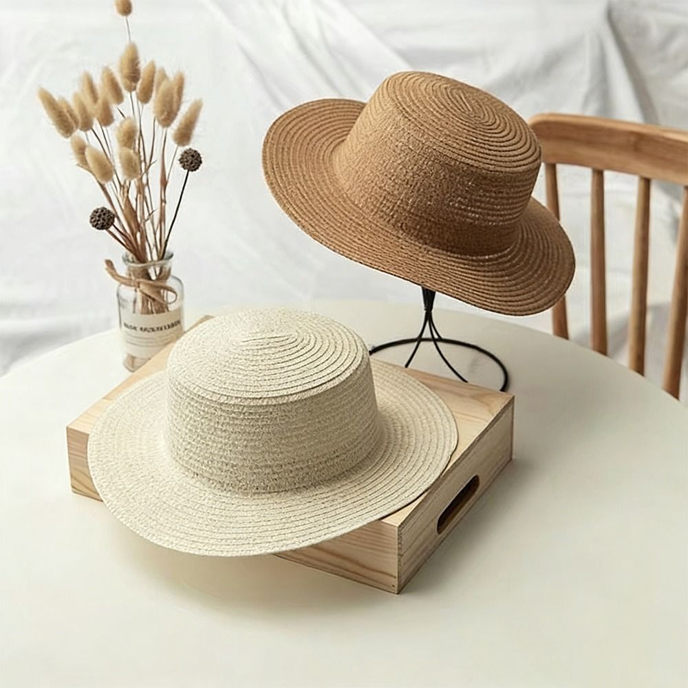 Fashionable Wide Brim Straw Ha - Bucket Hat Straw ulasan dan harga