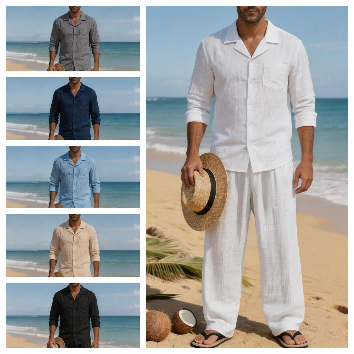 Linen Men's Casual Loose Breat - Linen Shirt Breathable ulasan dan harga